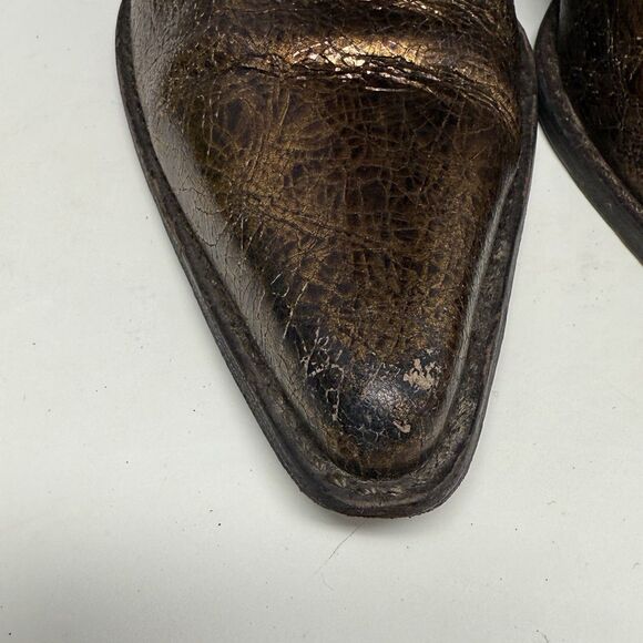 Carlos Santana Slinger Cut Out Leather Cowboy Western Boots Womens 10 Bronze - Picture 7 of 16